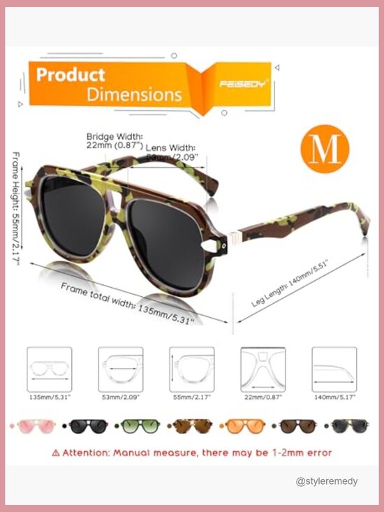 Plastic Aviator Sunglasses Retro 70s Style UV400 Protection main image 6